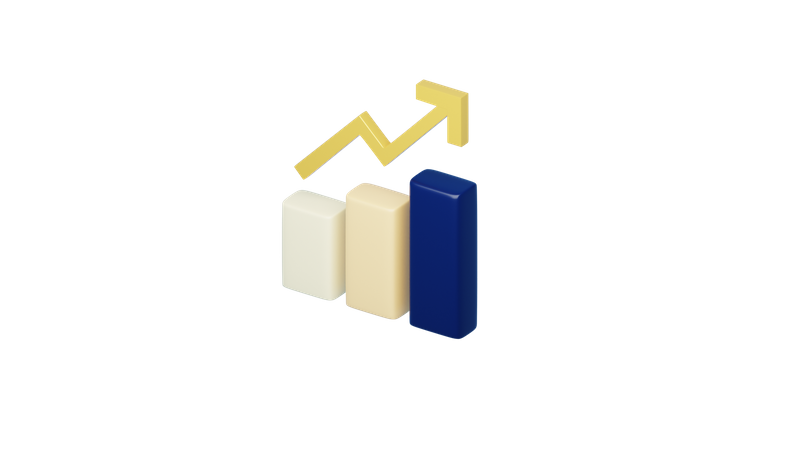 Gráfico de crecimiento  3D Icon