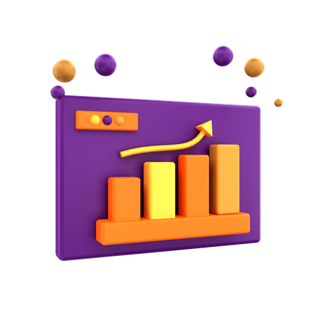 Gráfico de crecimiento  3D Icon