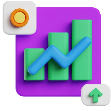 Gráfico de crecimiento  3D Icon