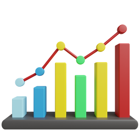 Gráfico de crecimiento  3D Icon