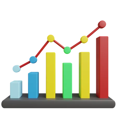 Gráfico de crecimiento  3D Icon