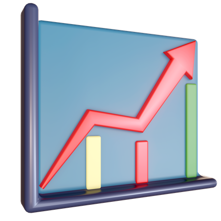 Gráfico de crecimiento  3D Icon