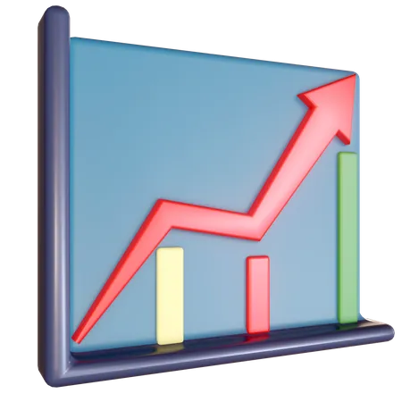 Gráfico de crecimiento  3D Icon