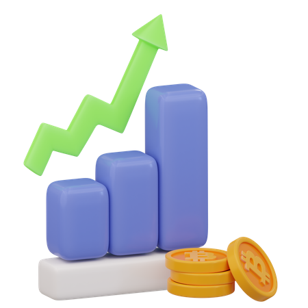 Tabla de crecimiento de bitcoin  3D Icon