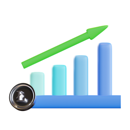 Tabla de crecimiento de litecoin  3D Icon