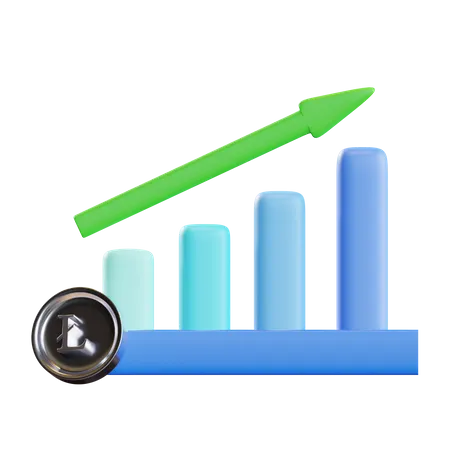 Tabla de crecimiento de litecoin  3D Icon