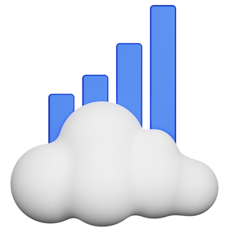 Gráfico de crecimiento de la nube  3D Icon