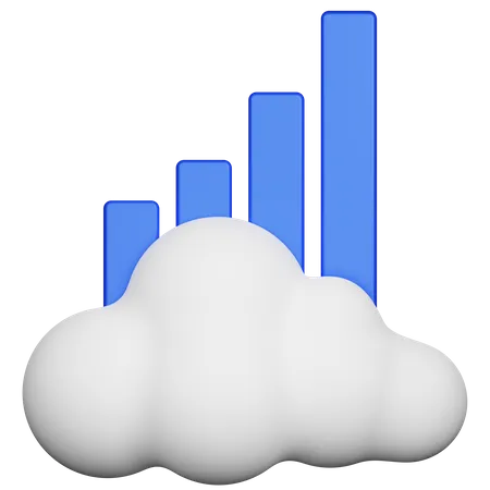 Gráfico de crecimiento de la nube  3D Icon