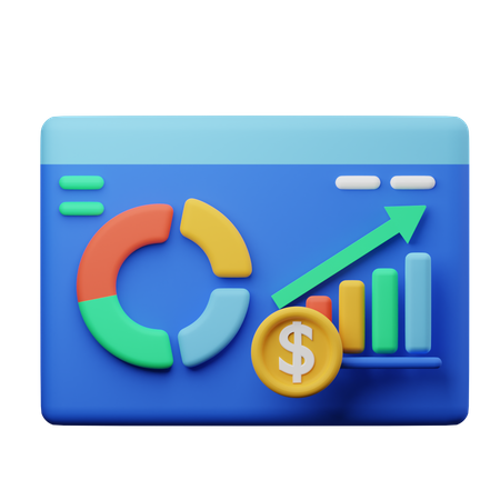 Gráfico de crecimiento de ventas  3D Illustration