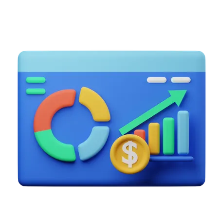 Gráfico de crecimiento de ventas  3D Illustration