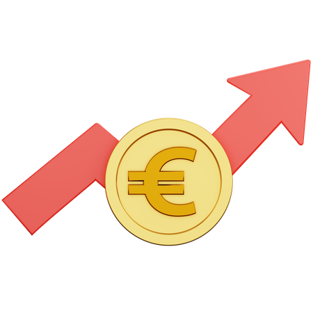 Gráfico de crecimiento del dólar  3D Icon