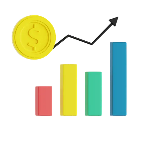 Gráfico de crecimiento empresarial  3D Icon