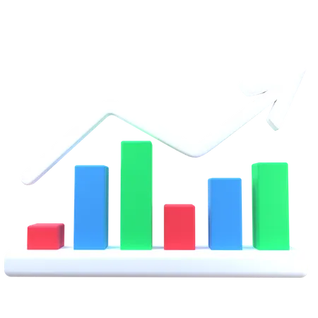 Gráfico de crecimiento empresarial  3D Illustration