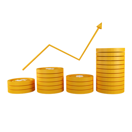 Gráfico de crecimiento empresarial  3D Illustration