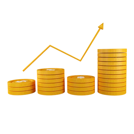 Gráfico de crecimiento empresarial  3D Illustration