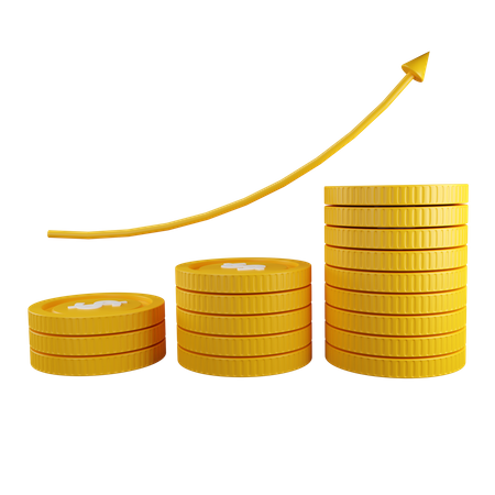 Gráfico de crecimiento empresarial  3D Illustration