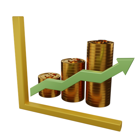 Tabla de crecimiento financiero  3D Illustration