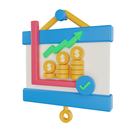 Tabla de crecimiento financiero  3D Icon