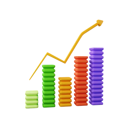 Gráfico de crescimento  3D Icon