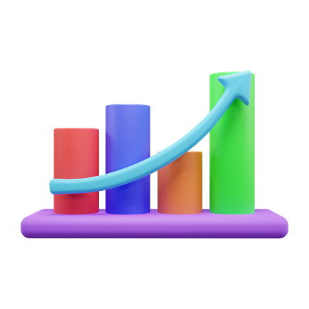 Gráfico de crescimento  3D Icon