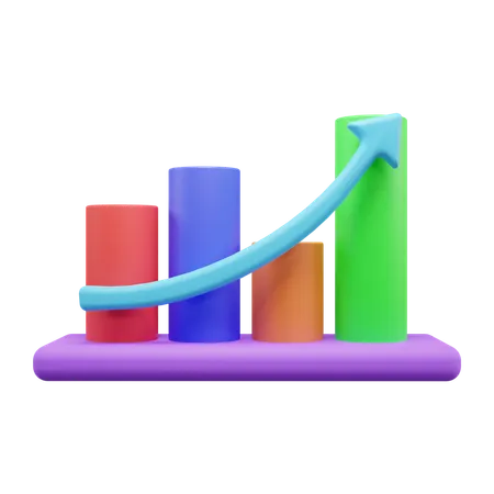 Gráfico de crescimento  3D Icon