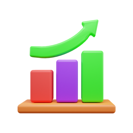 Gráfico de crescimento  3D Icon