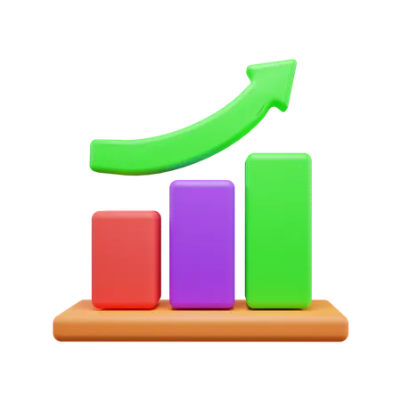 Gráfico de crescimento  3D Icon