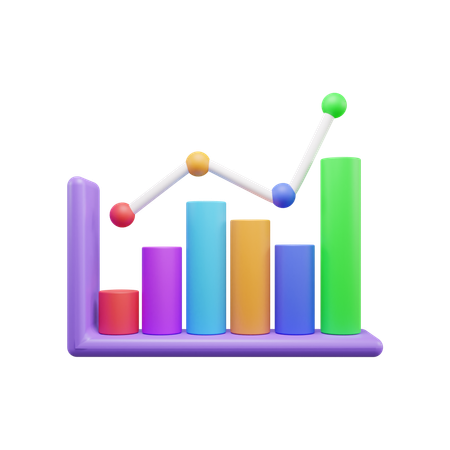 Gráfico de crescimento  3D Icon