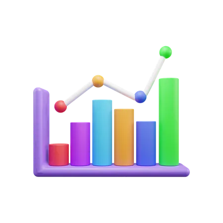 Gráfico de crescimento  3D Icon