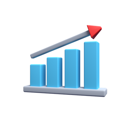 Gráfico de crescimento  3D Icon