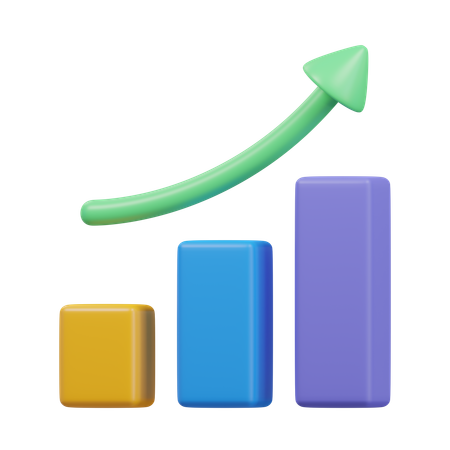 Gráfico de crescimento  3D Icon