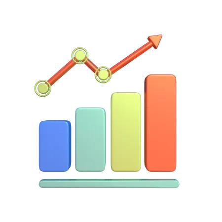 Gráfico de crescimento  3D Icon