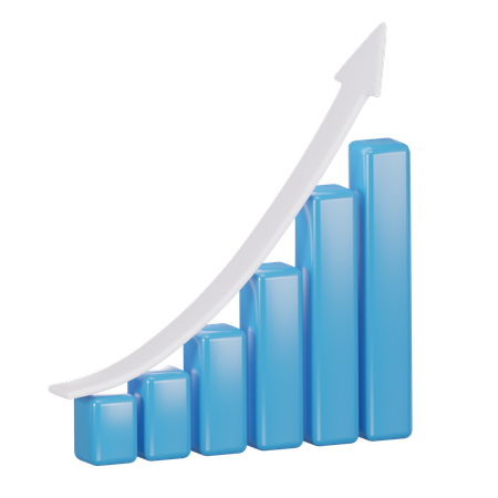 Gráfico de crescimento  3D Icon