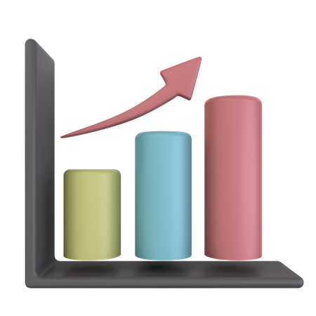 Gráfico de crescimento  3D Icon