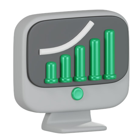 Gráfico de crescimento  3D Icon