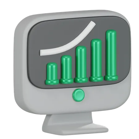 Gráfico de crescimento  3D Icon