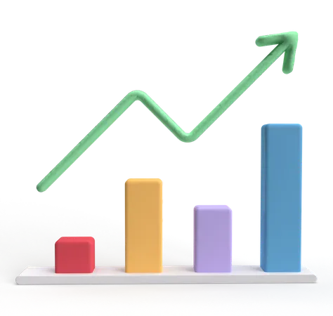 Gráfico de crescimento  3D Icon