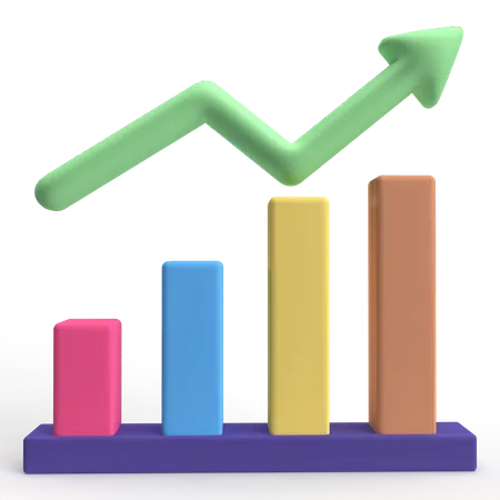 Gráfico de crescimento  3D Icon