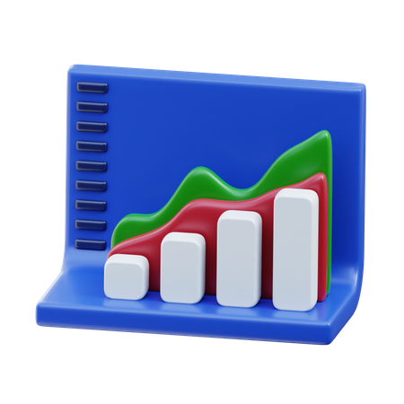 Gráfico de crescimento  3D Icon