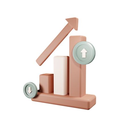 Gráfico de crescimento  3D Icon