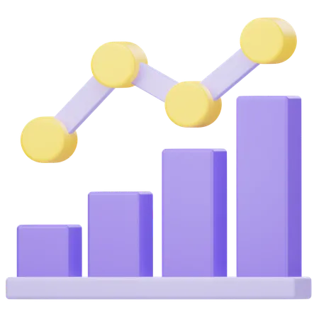 Gráfico de crescimento  3D Icon