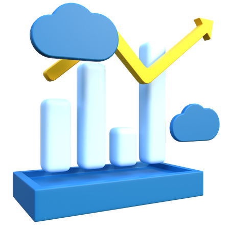 Gráfico de crescimento  3D Icon