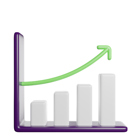 Gráfico de crescimento  3D Icon