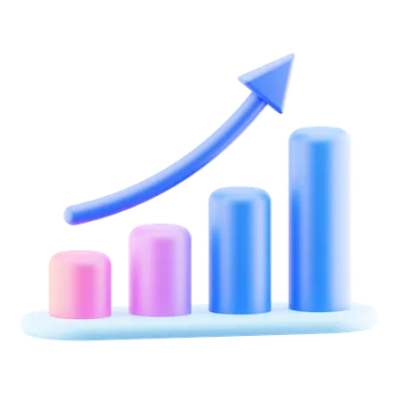 Gráfico de crescimento  3D Icon