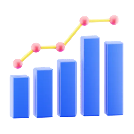 Gráfico de crescimento  3D Icon