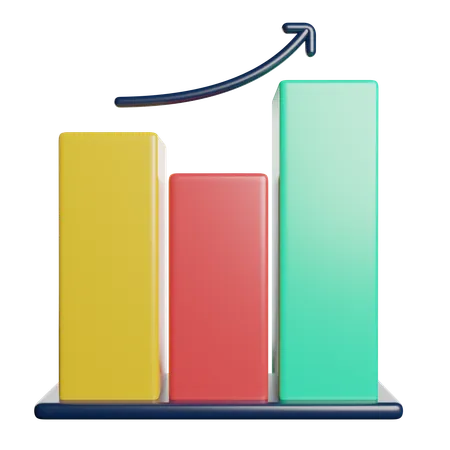 Gráfico de crescimento  3D Icon