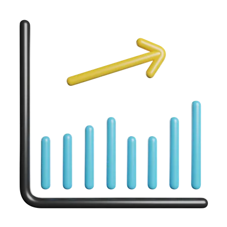 Gráfico de crescimento  3D Icon