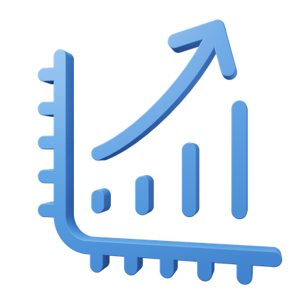 Gráfico de crescimento  3D Icon