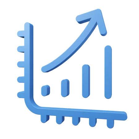 Gráfico de crescimento  3D Icon