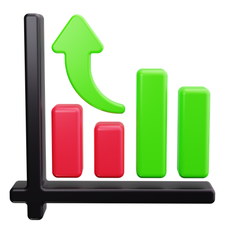 Gráfico de crescimento  3D Icon